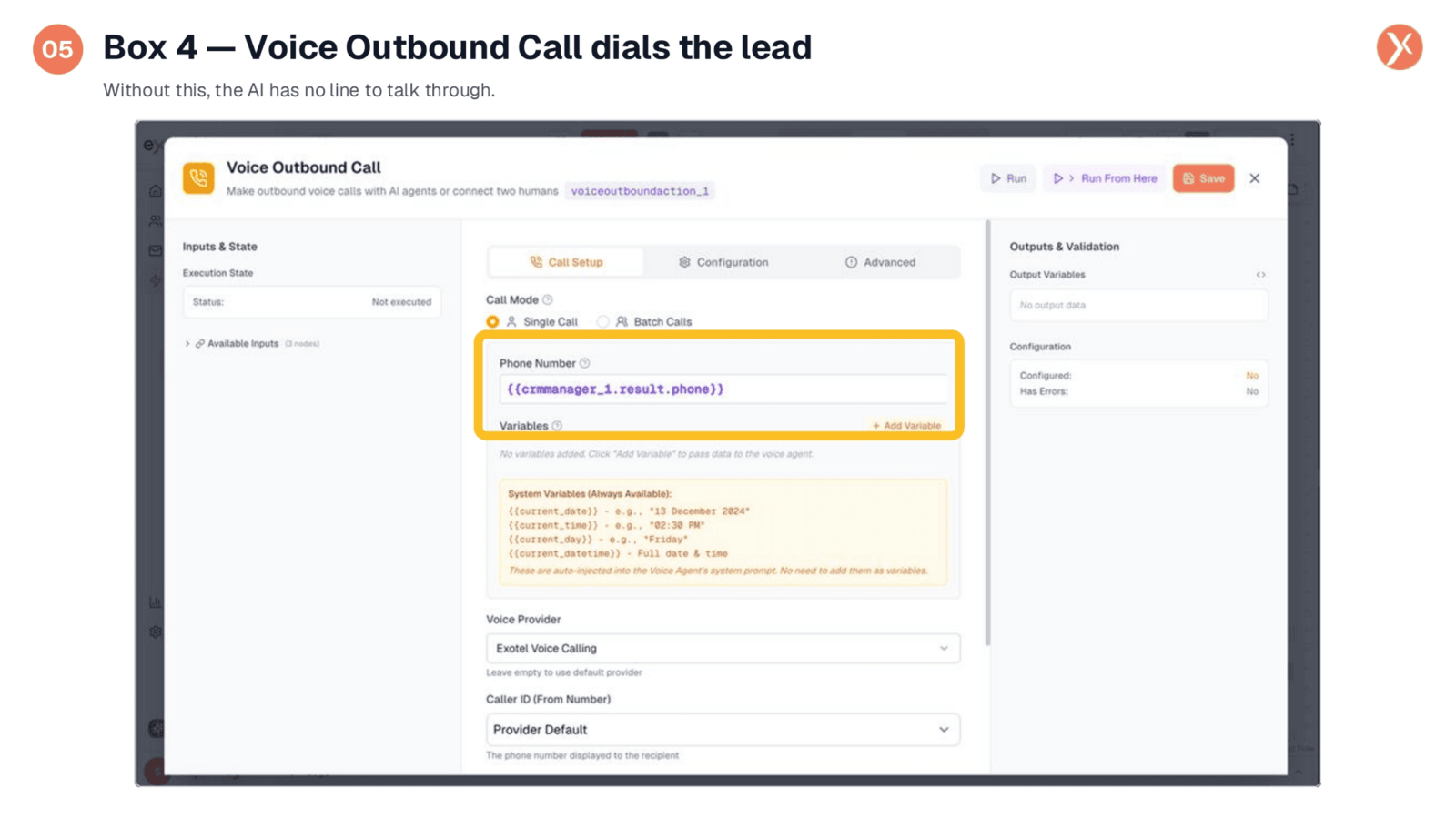 Box 4: Voice Outbound Call Dials the Lead