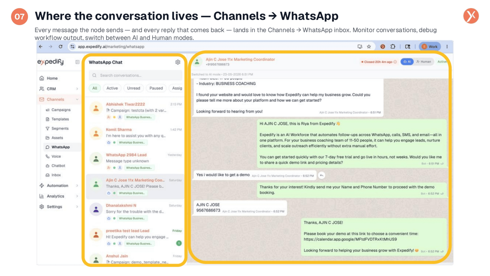 Monitoring Conversations in Channels