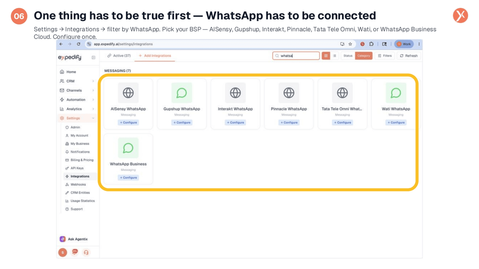 Connecting WhatsApp to Expedify