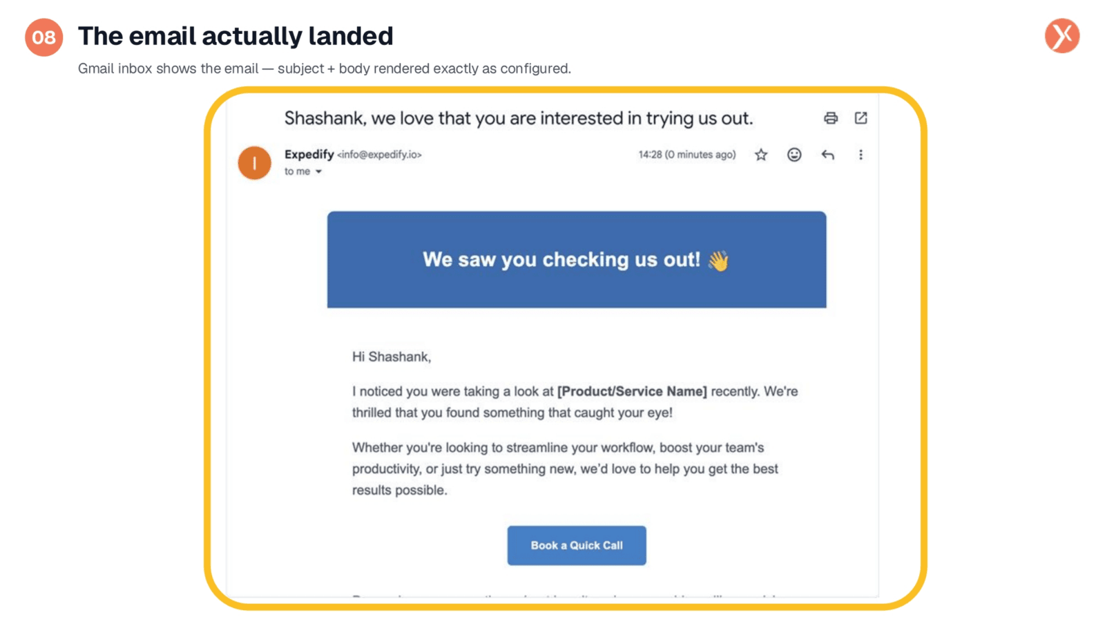 The Email Actually Landed