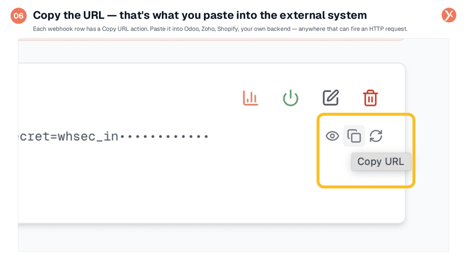 Copying the Webhook URL