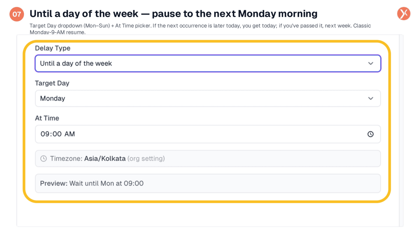 Pausing to a Specific Day