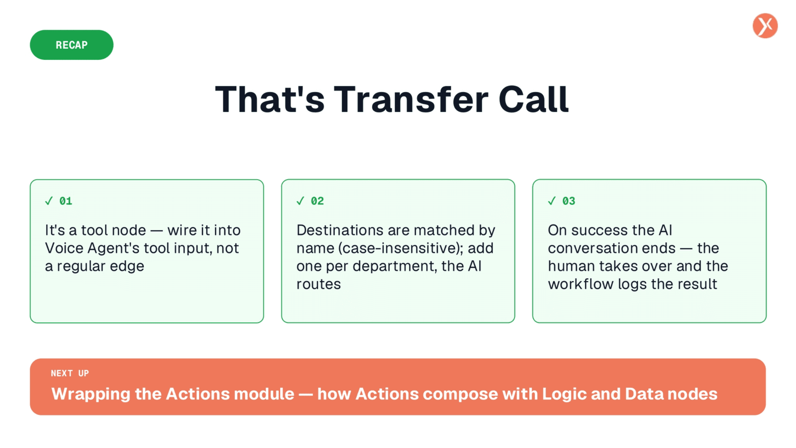Transfer Call Recap