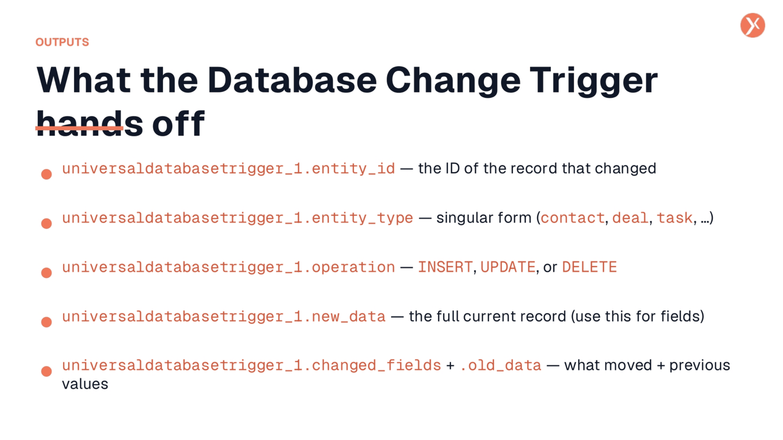 Database Change Trigger Recap