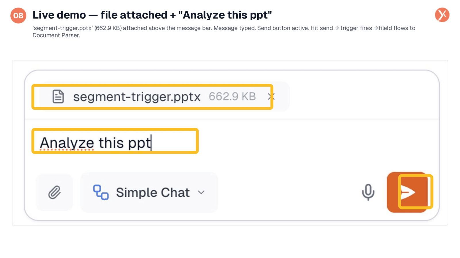 Live Demo: File Attached and Message Sent