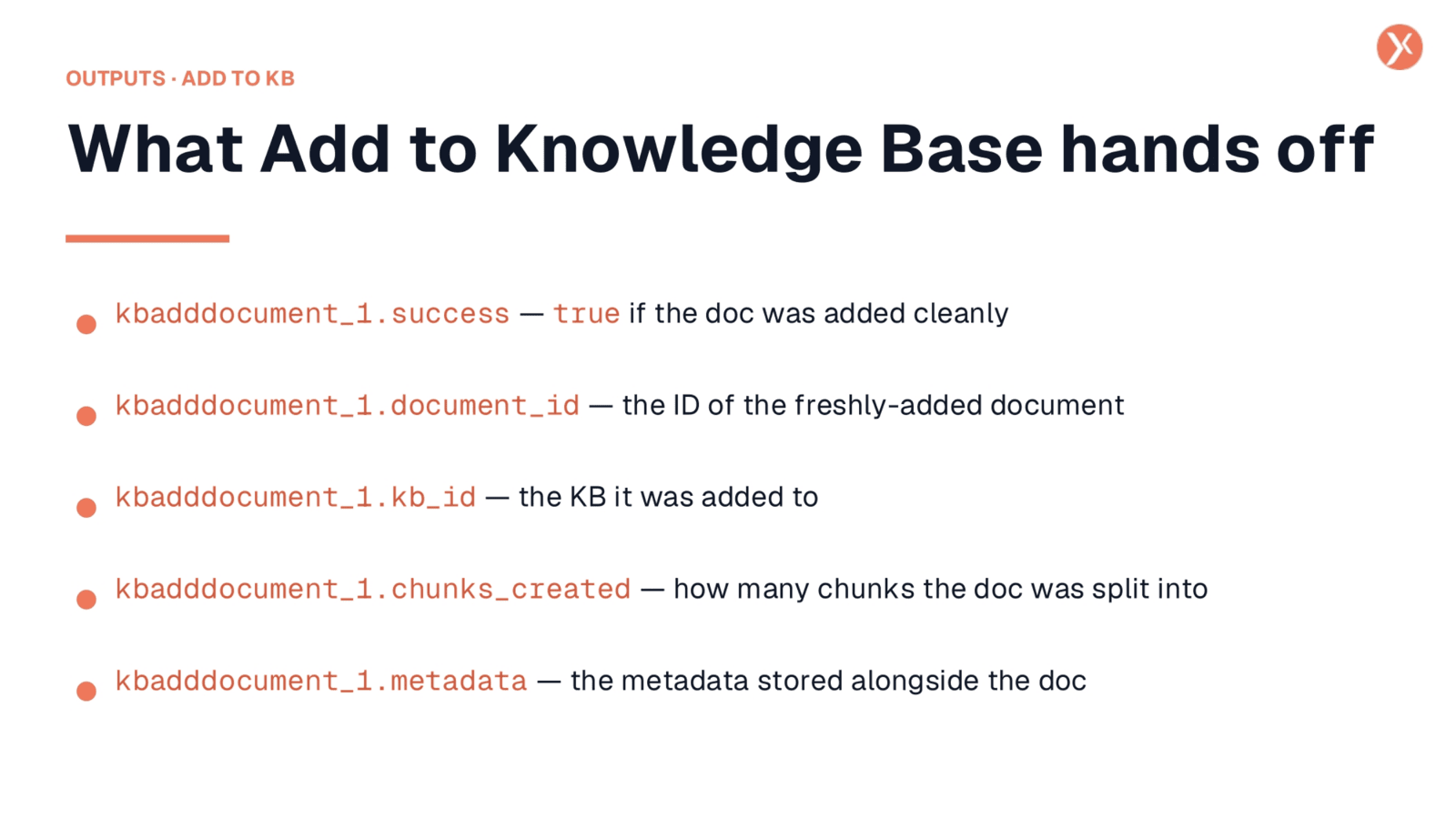 What Add to Knowledge Base hands off