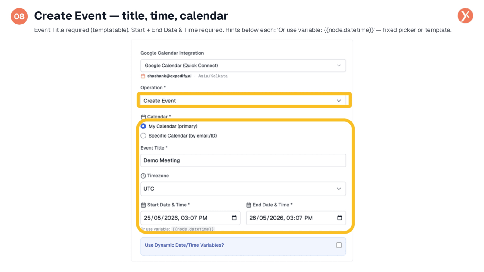 Create Event: Core Details