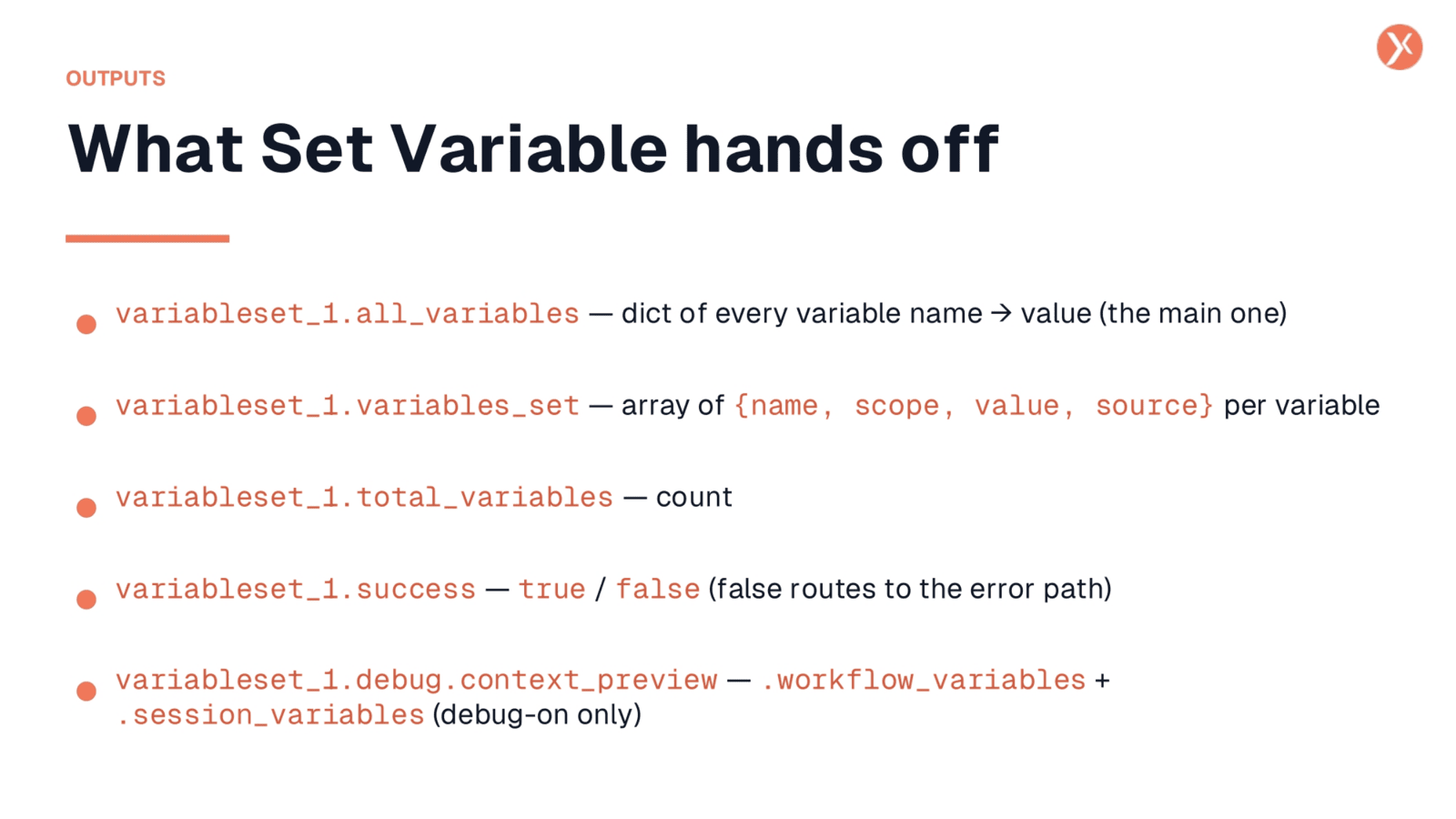 Understanding Set Variable Outputs