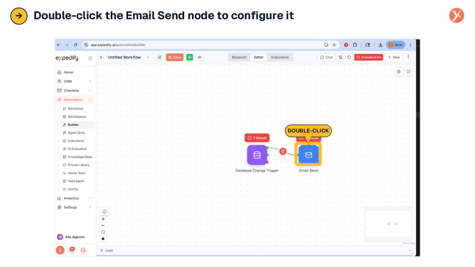 Configuring the Email Send Node