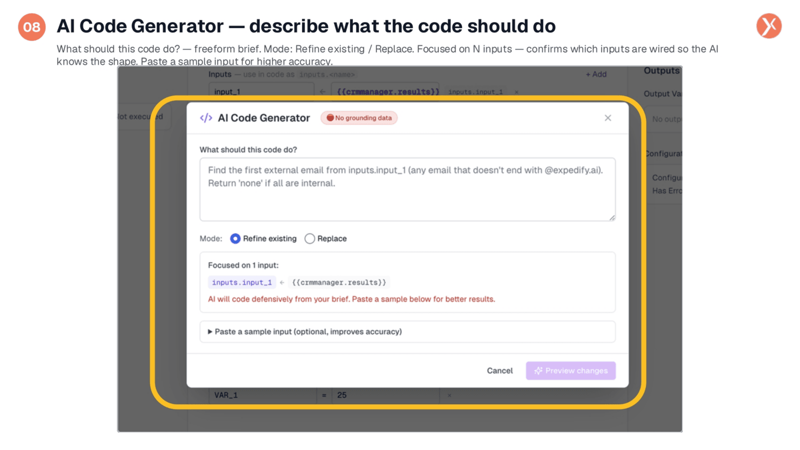 AI Code Generator: Describing Code Functionality