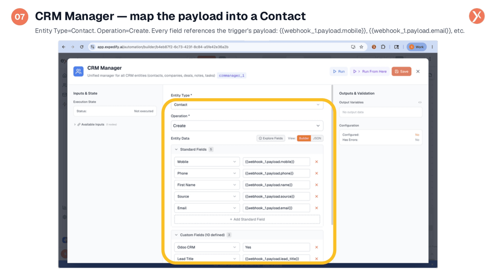 CRM Manager: Mapping Payload to Contact Fields