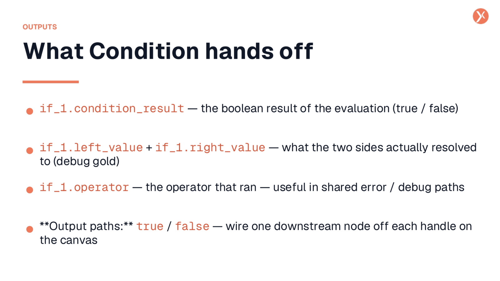 Condition Node Outputs