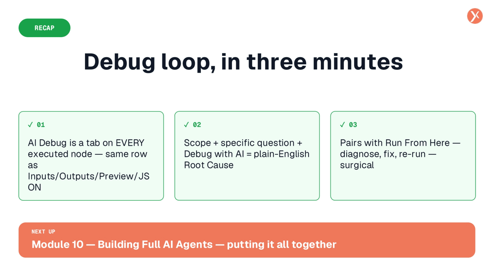 Debugging Workflow Recap and Next Steps