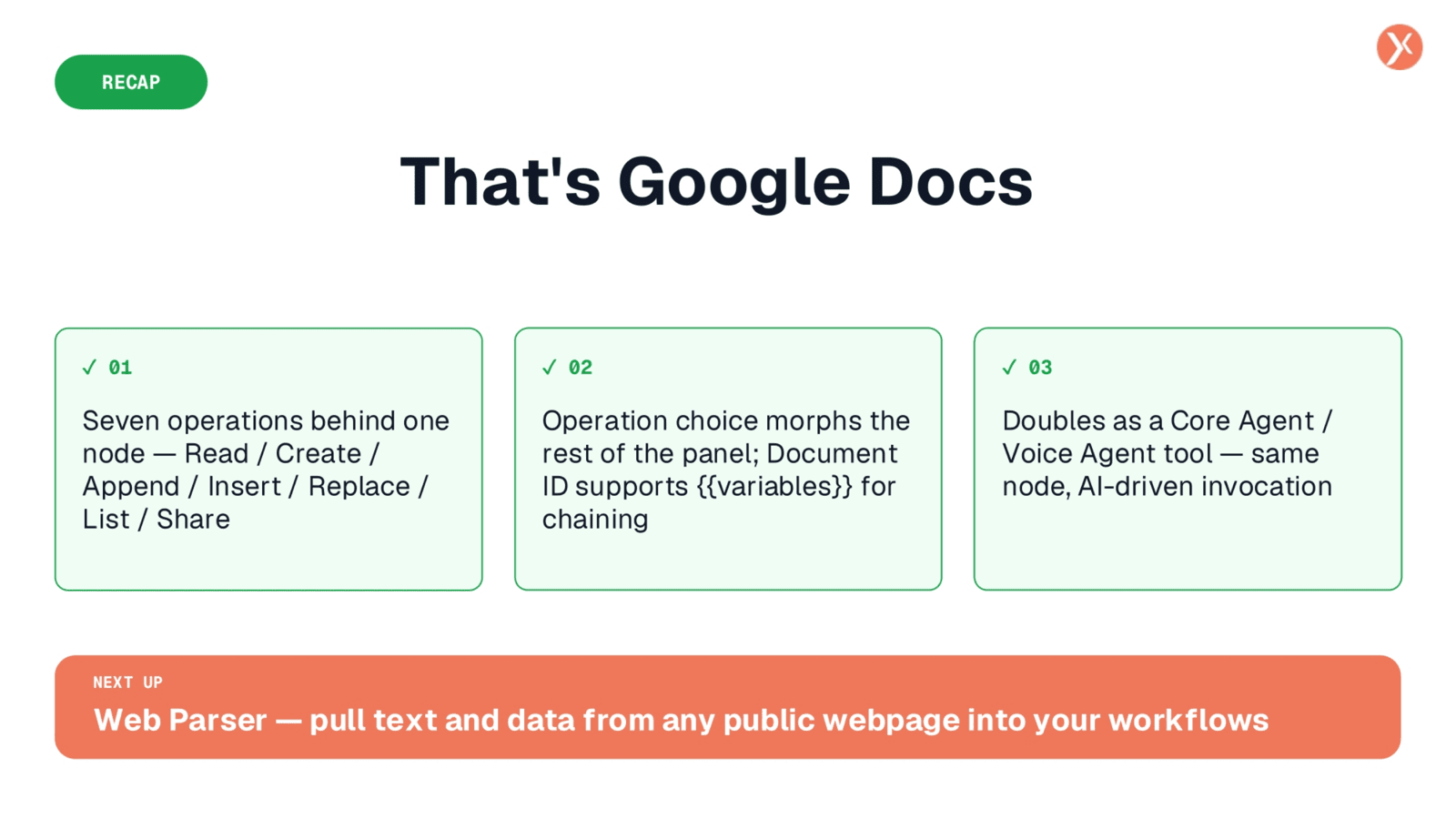 Google Docs Recap