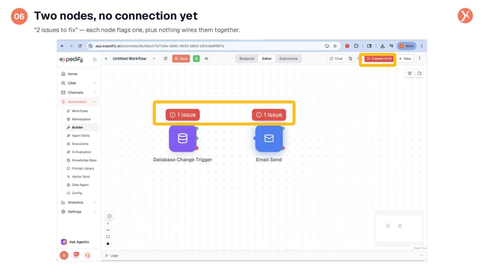 Unconnected Workflow Nodes