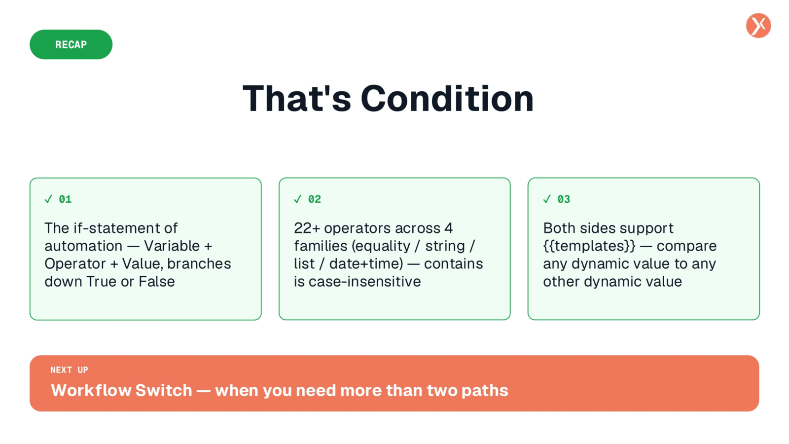 Recap: That's Condition