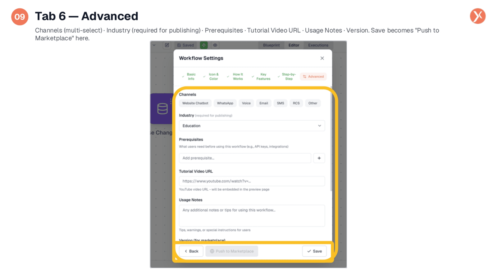 Tab 6: Advanced Settings
