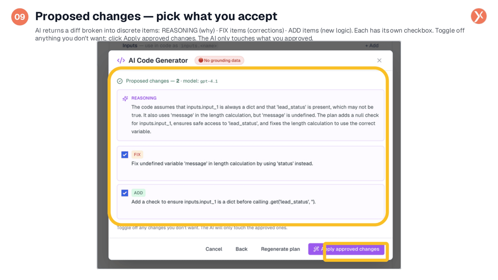 Proposed Changes: Selective Acceptance