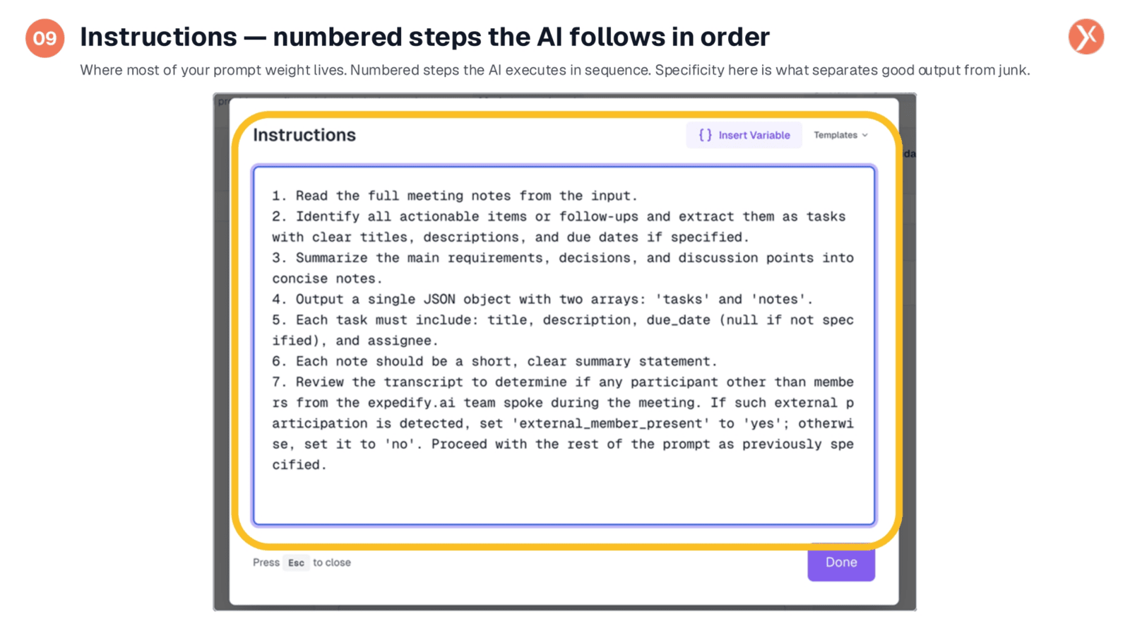 Instructions: Numbered Steps for AI Execution