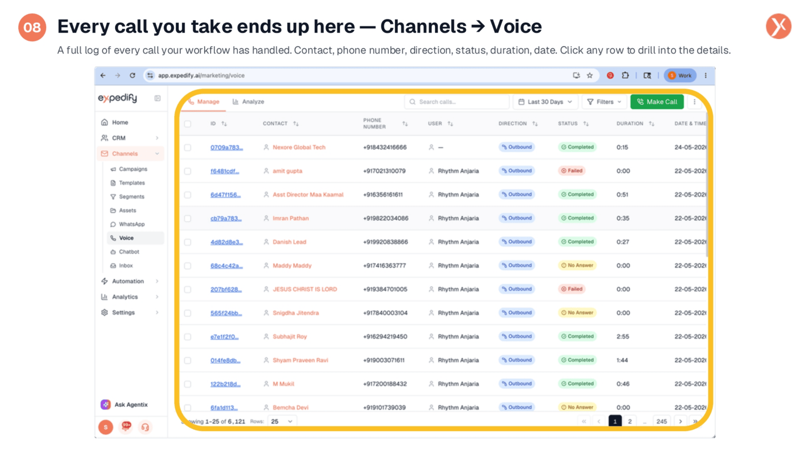 Call Logging in Channels Voice