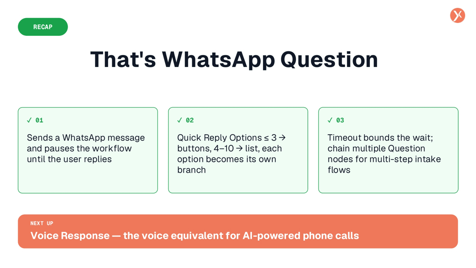Recap: WhatsApp Question Capabilities