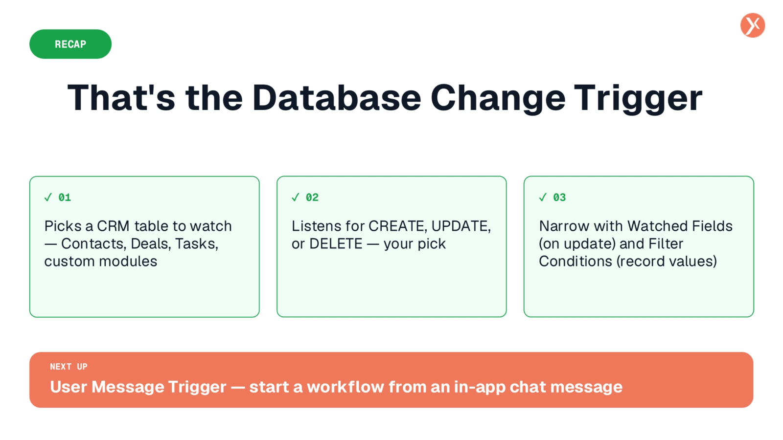 Next Up: User Message Trigger