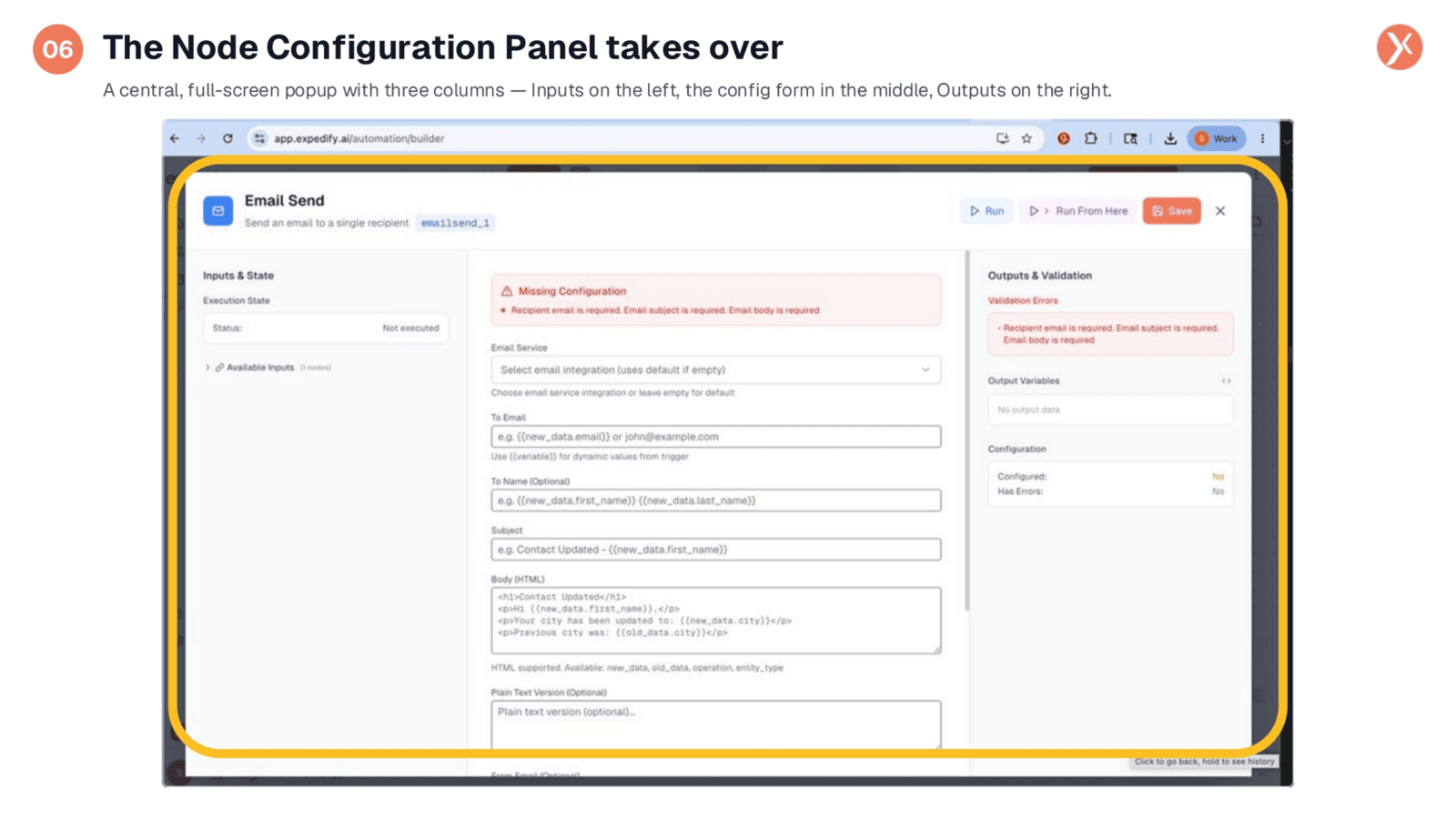The Node Configuration Panel