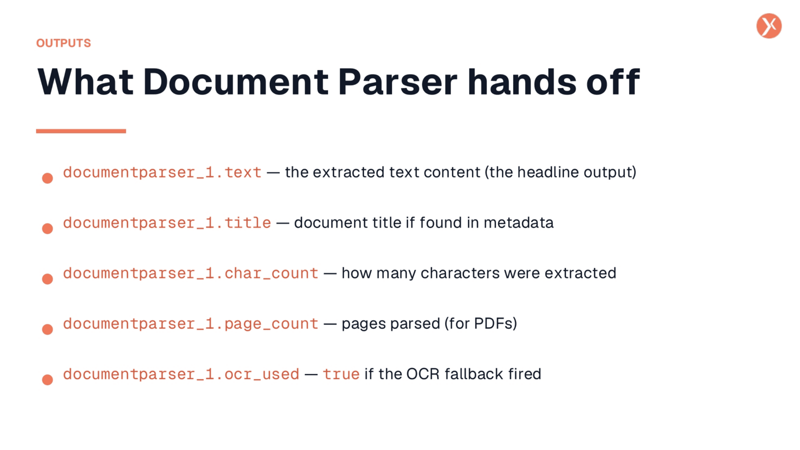 Document Parser Outputs