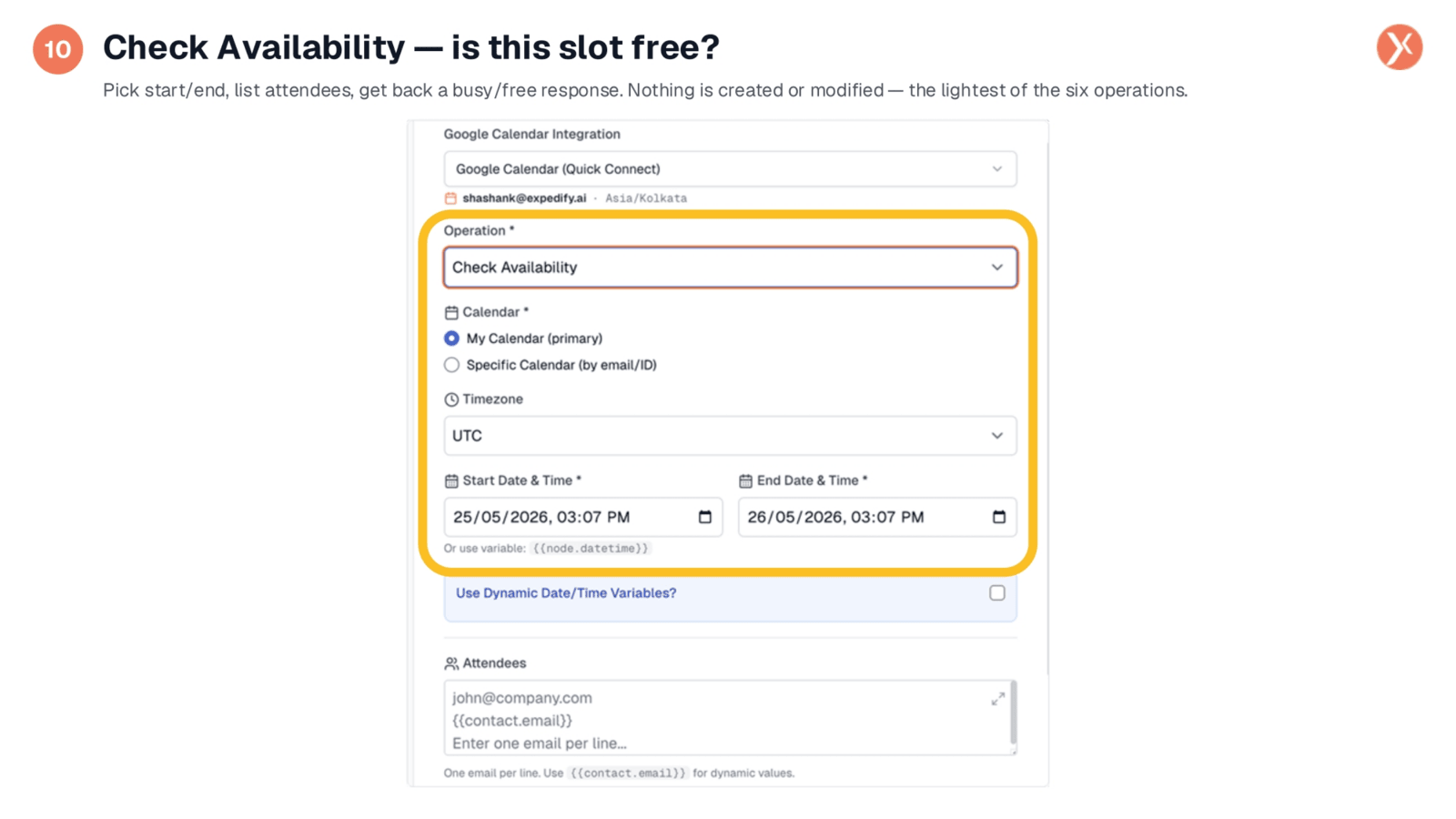 Check Availability for a Time Slot