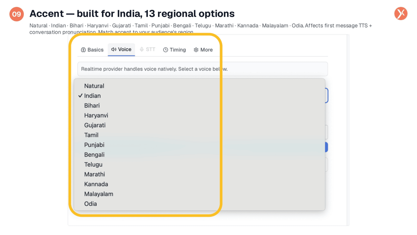 Accent Options: 13 Regional Choices for India