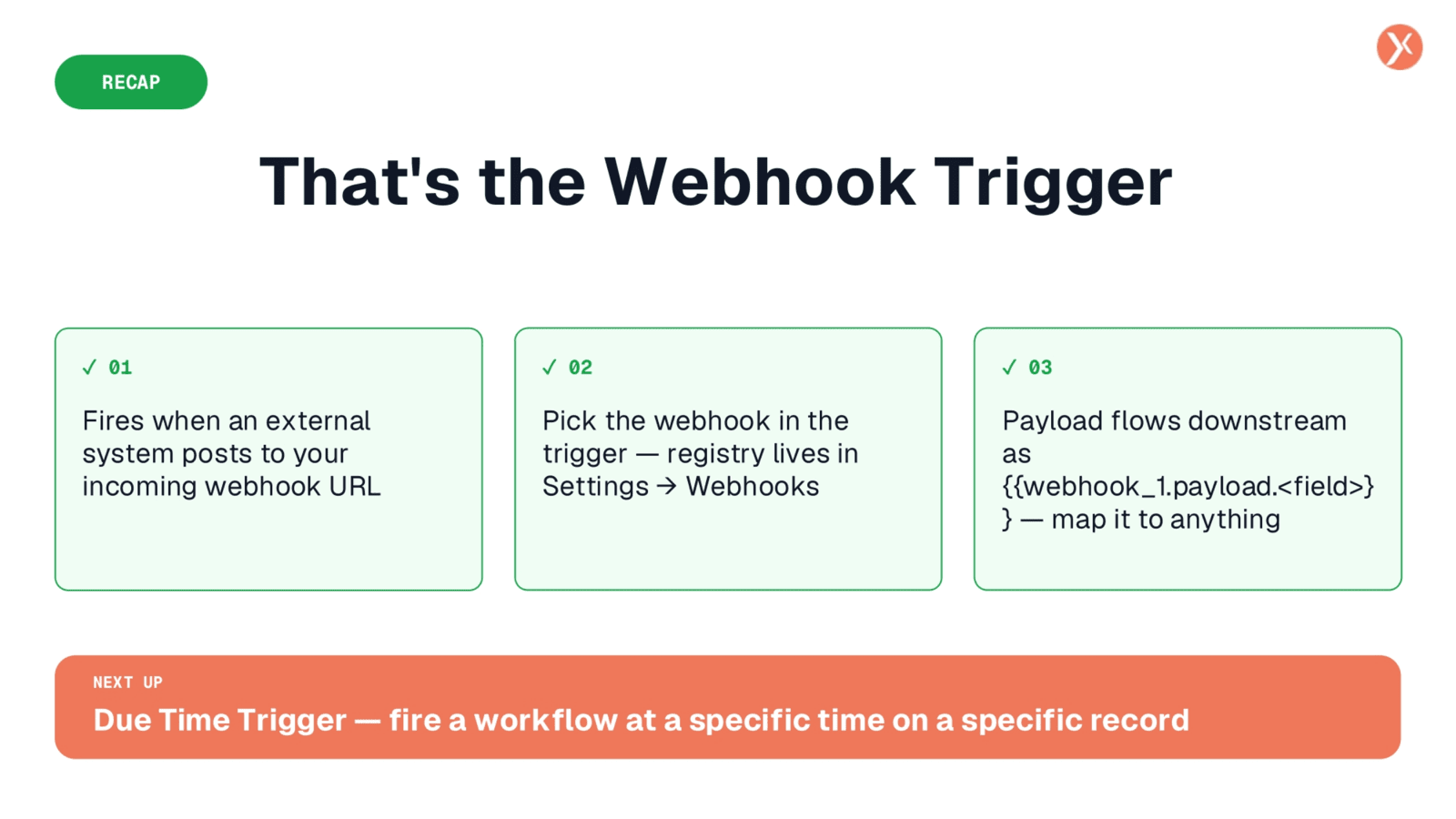 Webhook Trigger Recap