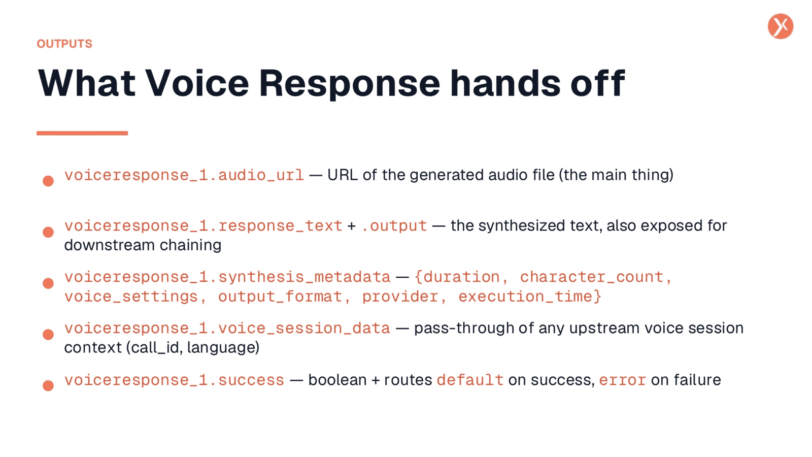 Voice Response Outputs