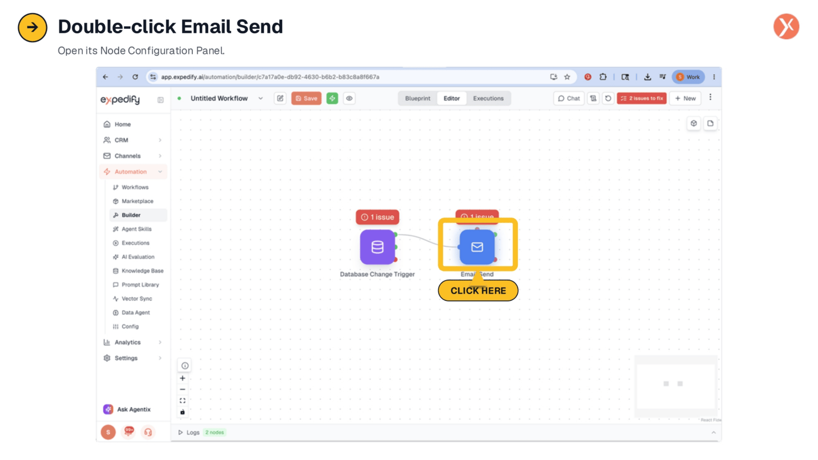 Opening Email Send Configuration