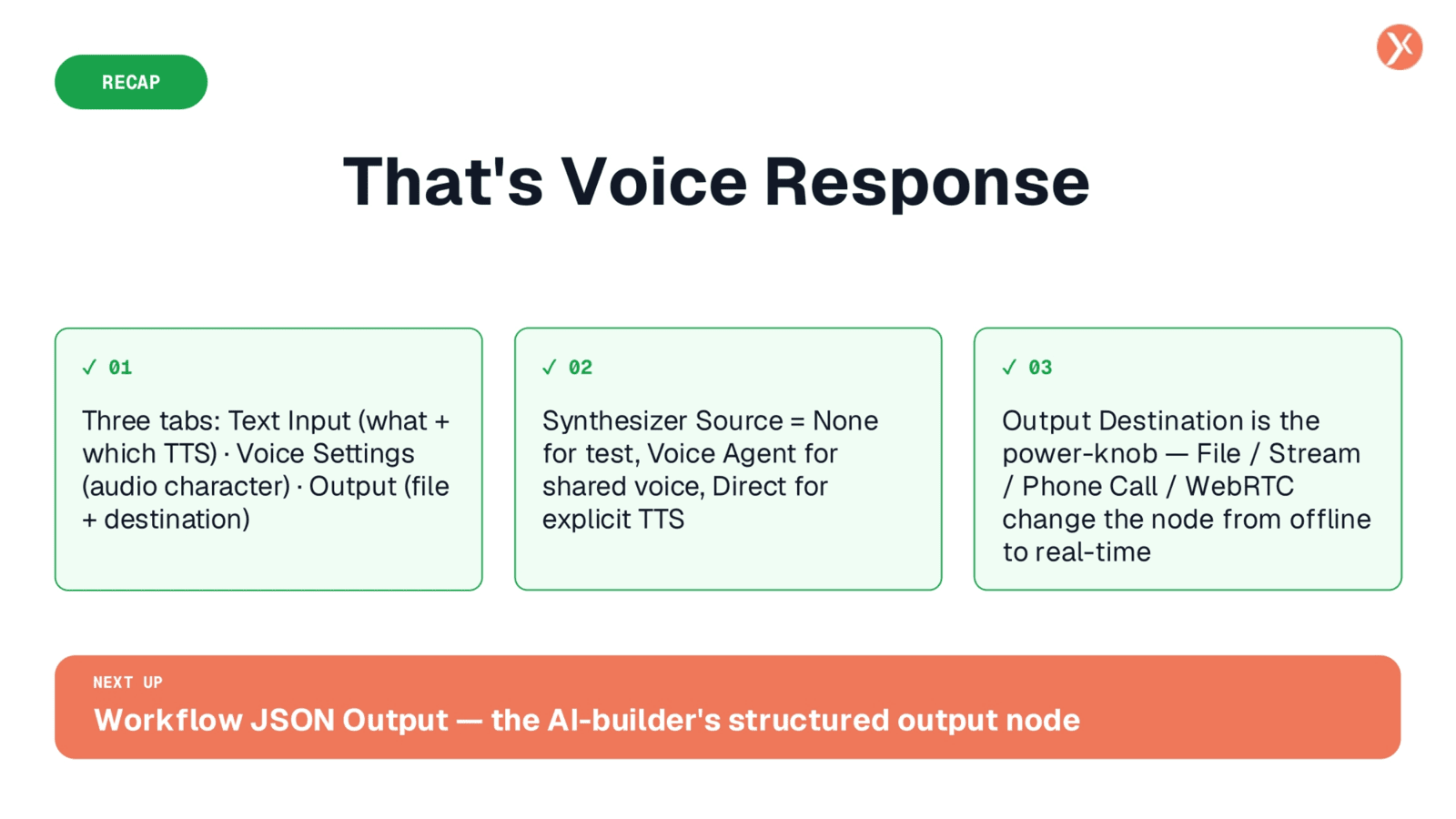 Voice Response Recap and Next Steps