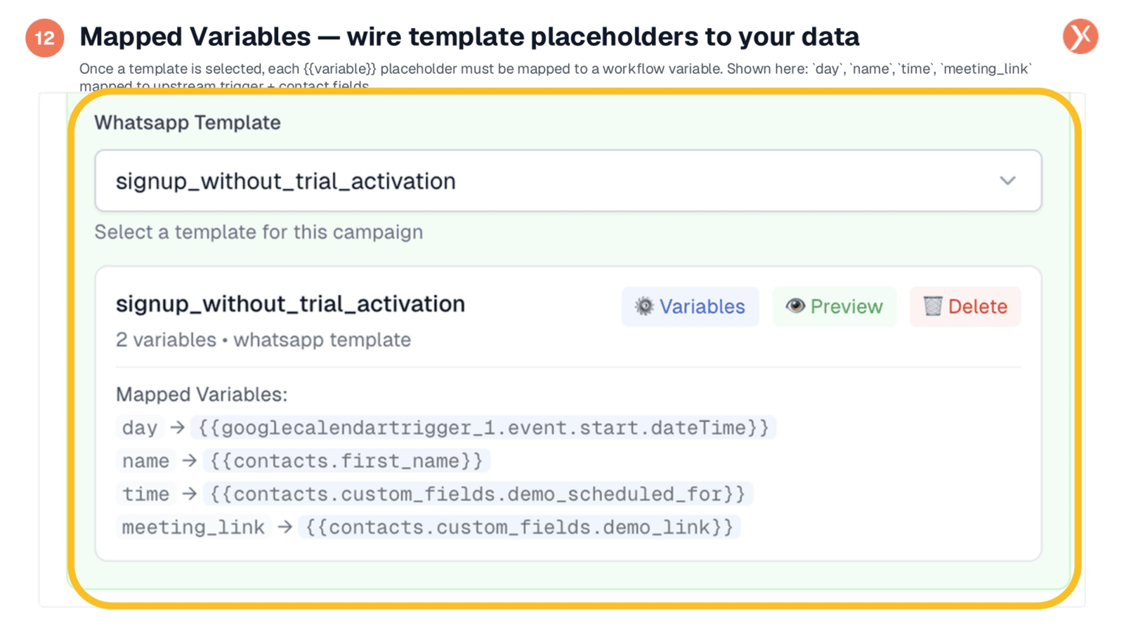 Mapping Template Variables for Personalization