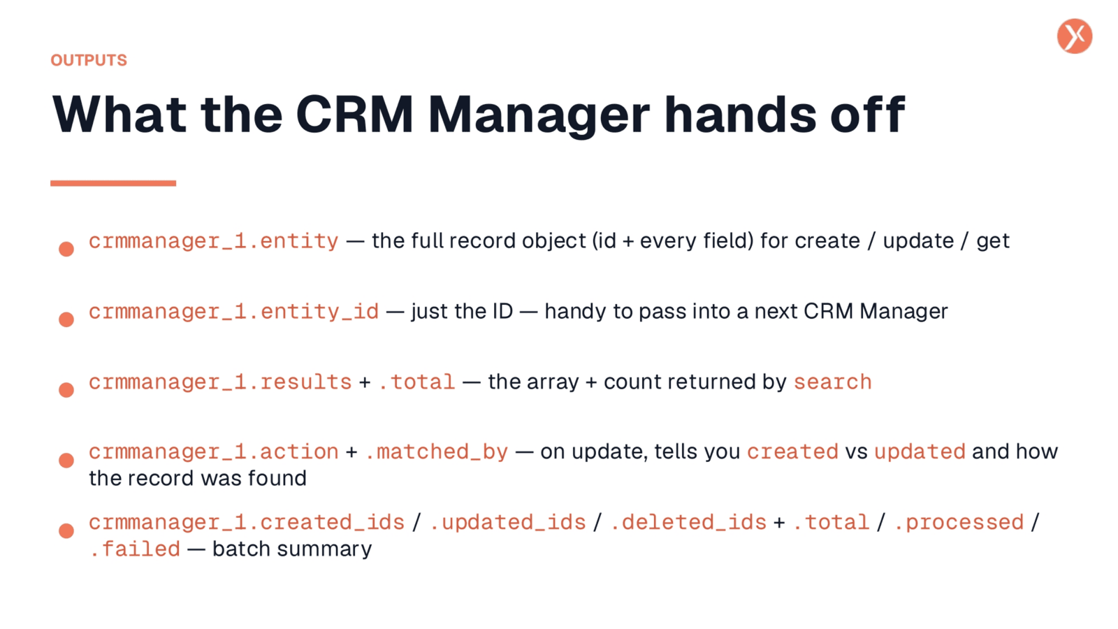 Understanding CRM Manager Outputs