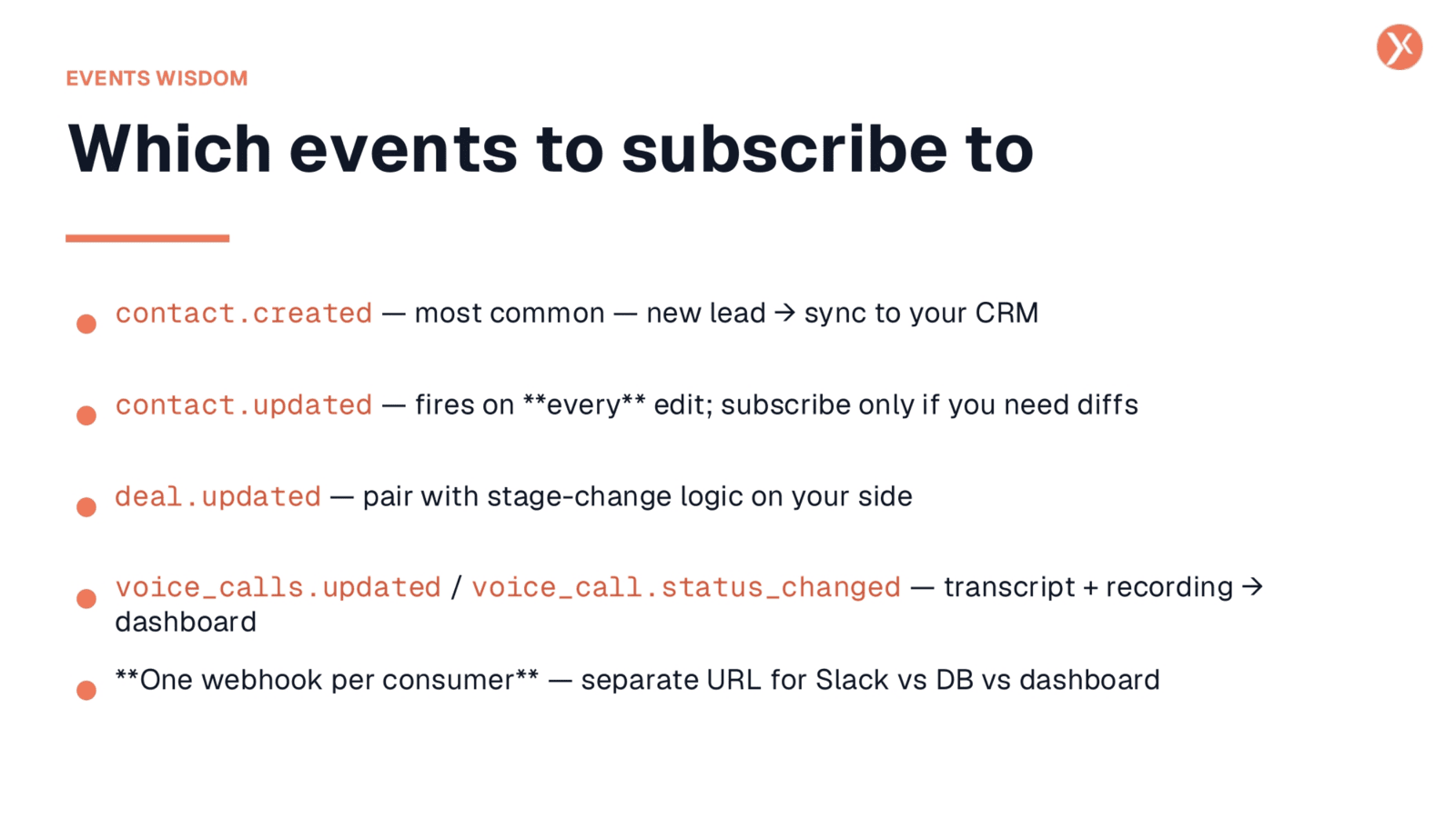 Selecting Appropriate Events for Subscription