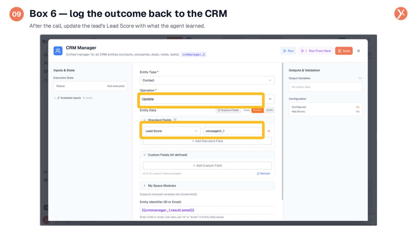 Box 6: Log Outcome Back to CRM