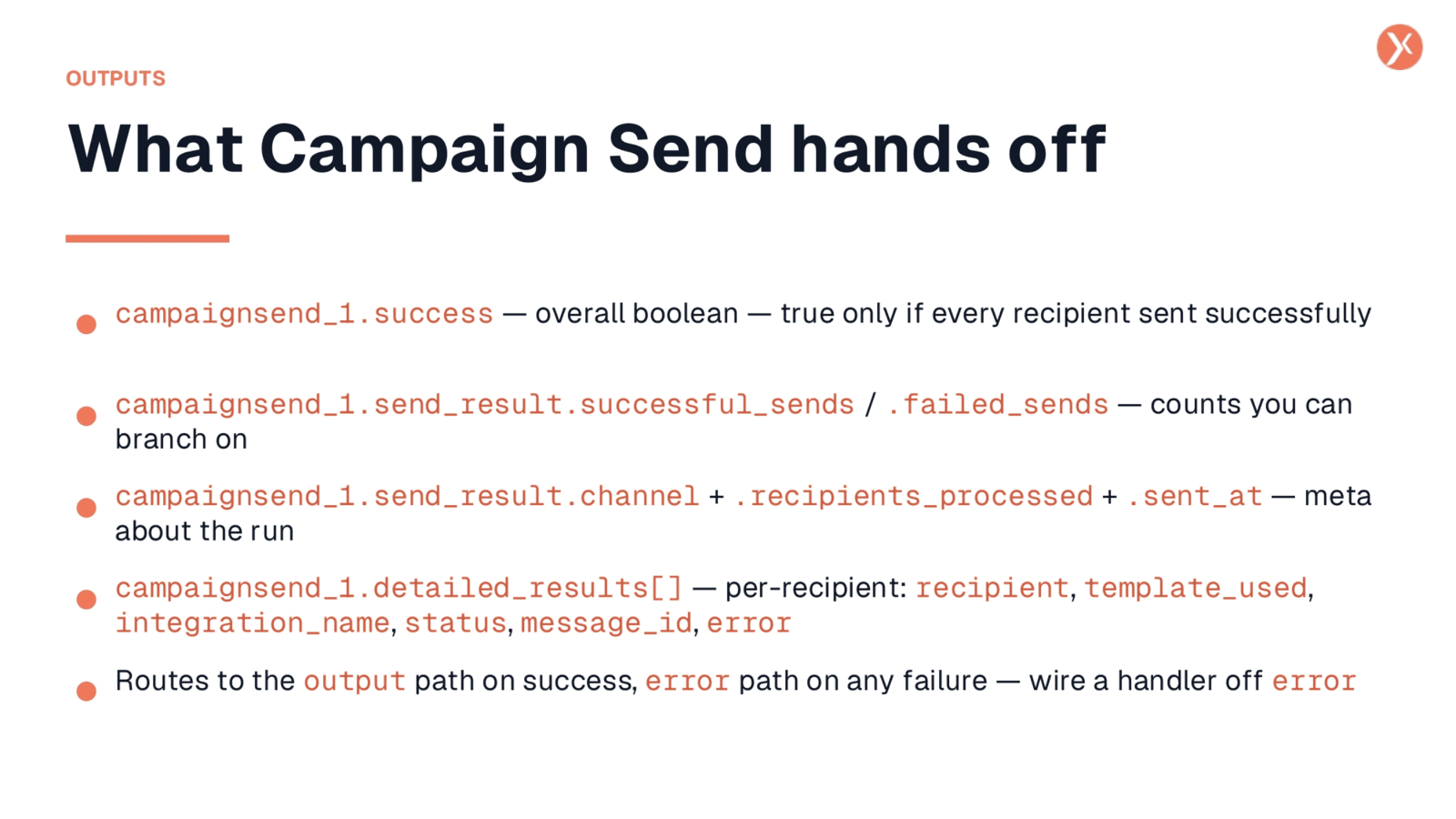 Campaign Send Output Data