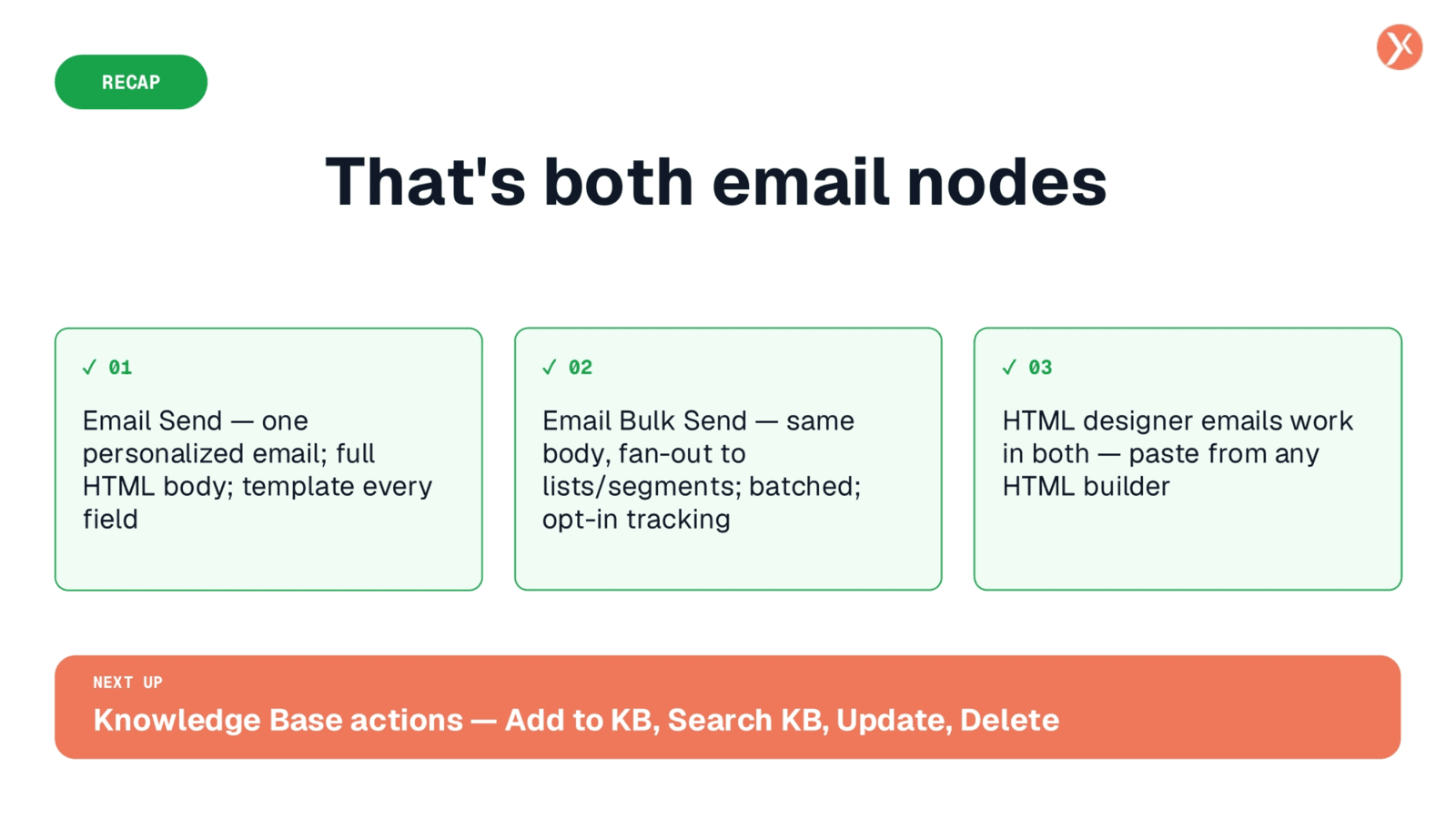 Recap of Email Nodes